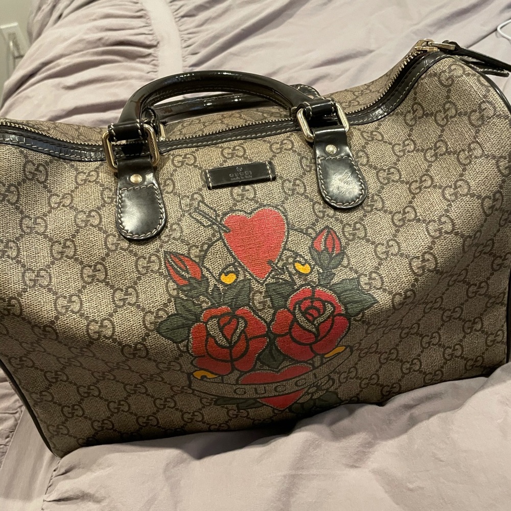Gucci Limited Edition Tattoo Heart Boston Bag